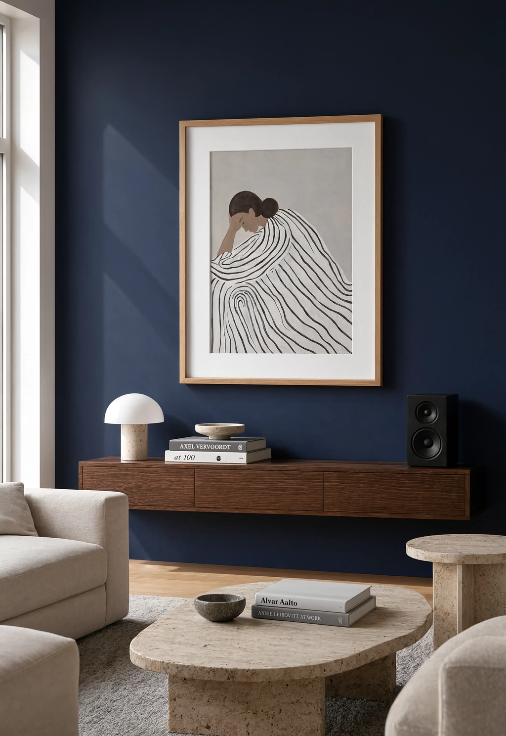 Striped Drapery Figure – New Pose I | Contemporary Figurative Wall Art