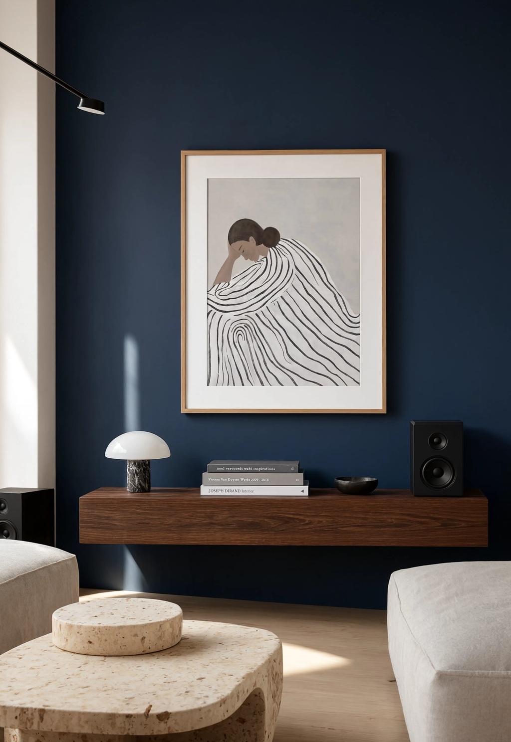 Striped Drapery Figure – New Pose I | Contemporary Figurative Wall Art