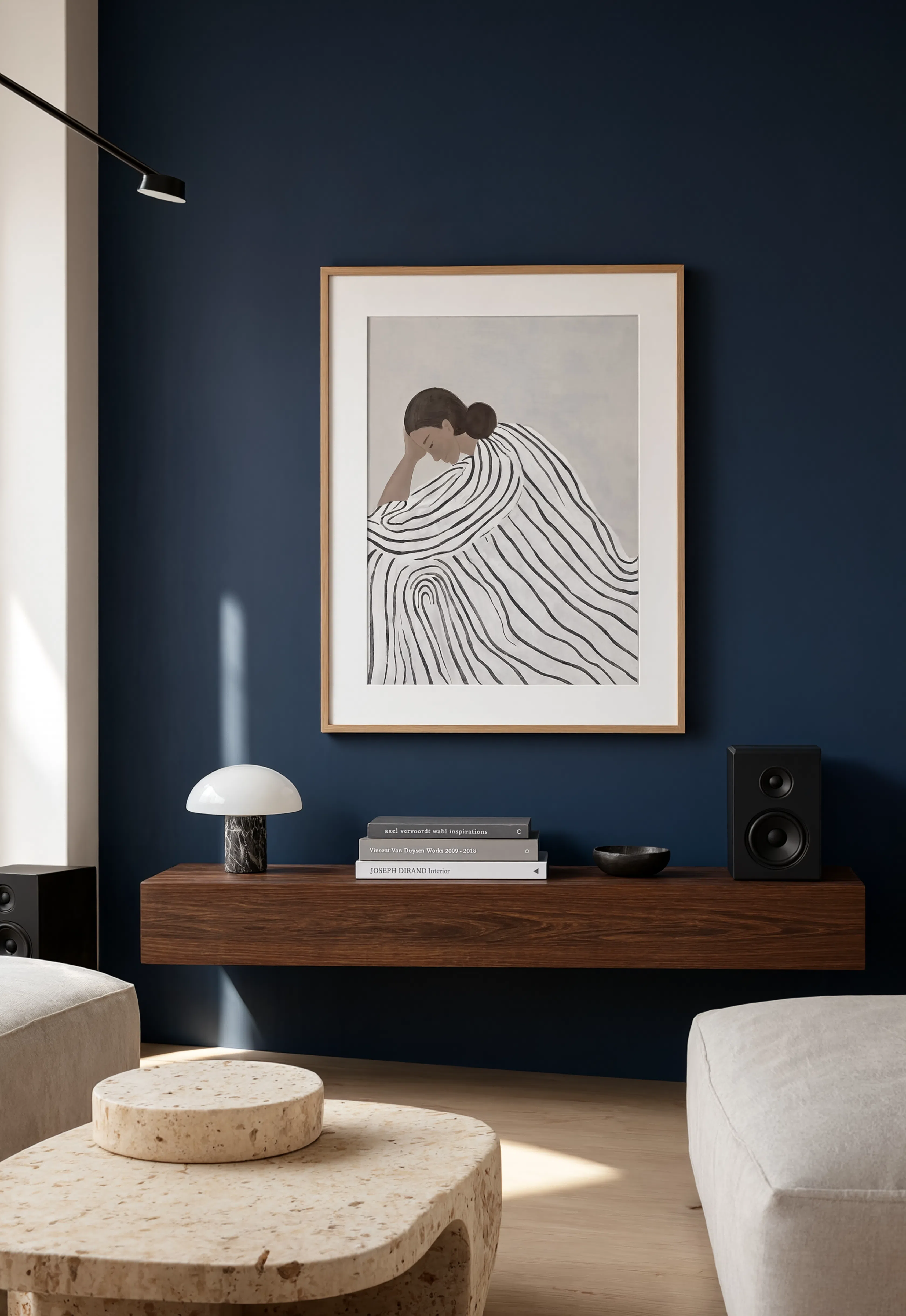 Striped Drapery Figure – New Pose I | Contemporary Figurative Wall Art