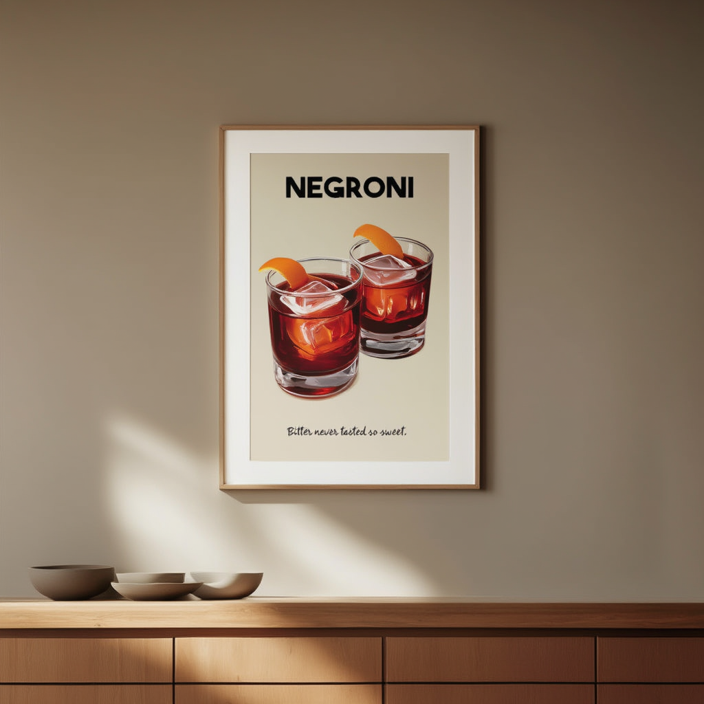 Negroni – Bitter Never Tasted So Sweet Cocktail Poster