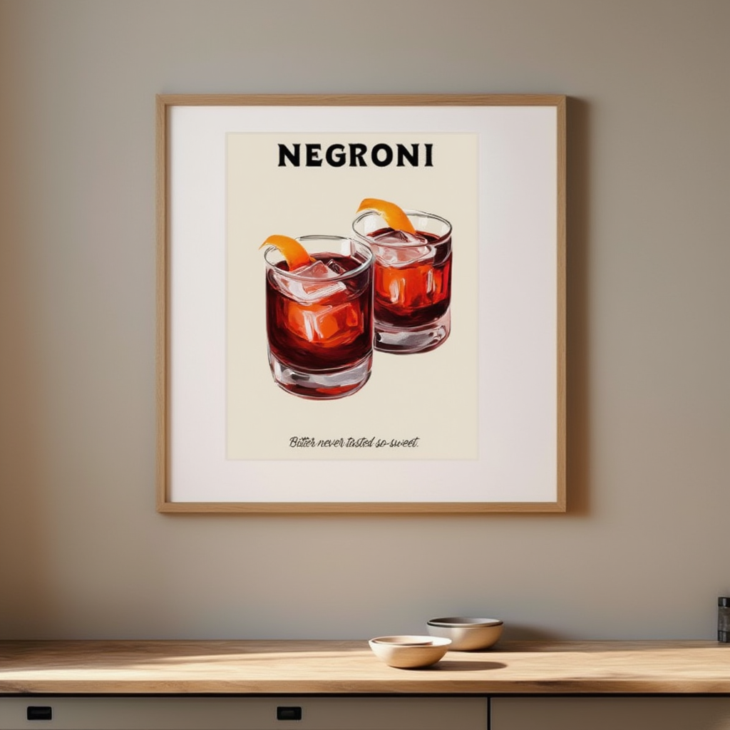 Negroni – Bitter Never Tasted So Sweet Cocktail Poster