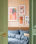 Set of 4 Colorful Geometric & Abstract Wall Art Prints – Minimalist Contemporary Gallery Wall Set