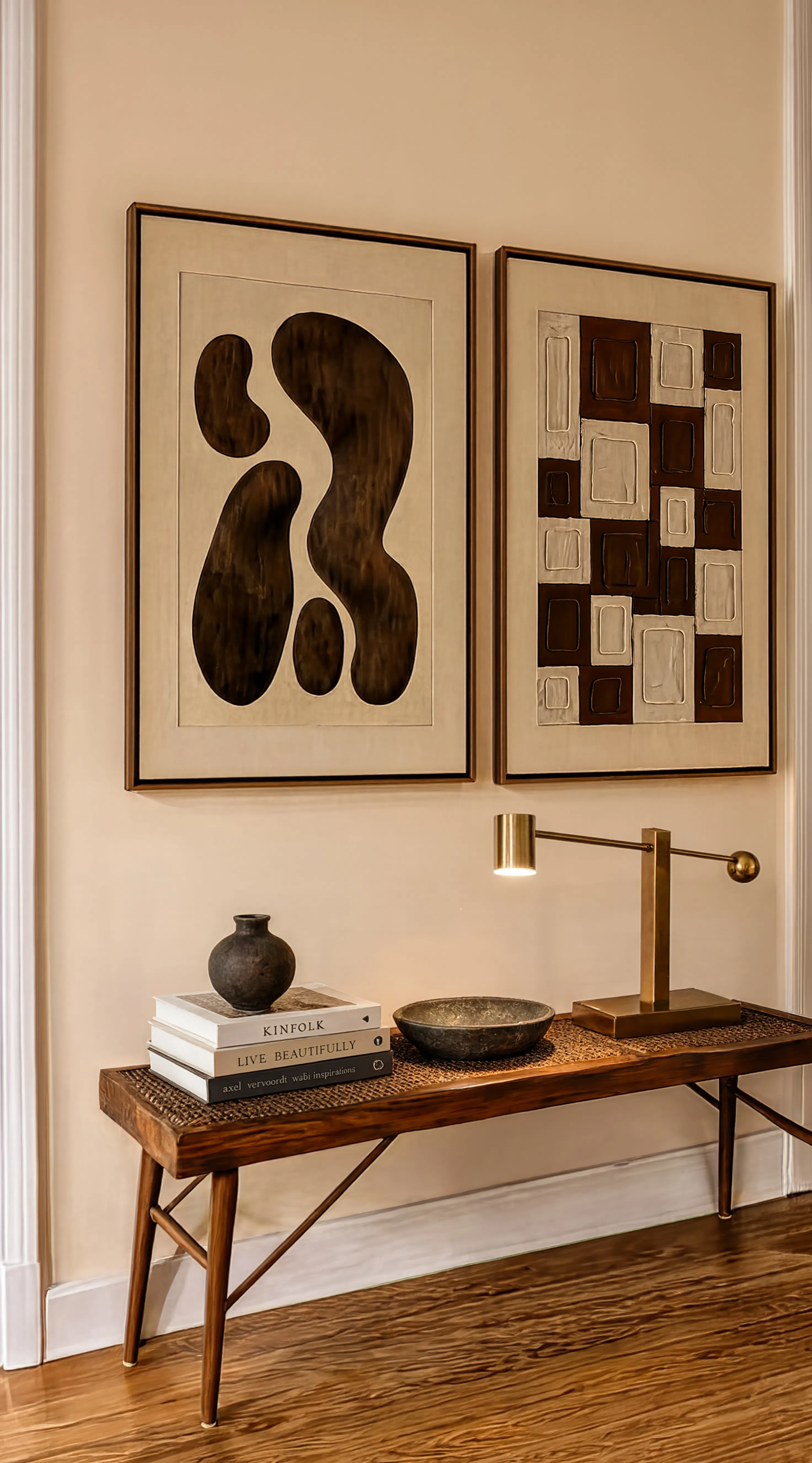 Set of 2 Impasto Grid & Earthy Abstract Forms | Contemporary Abstract Art Prints  Files, images, and data analysis are unavailable until usage resets at 8:54 PM. Continue chatting with text only, or upgrade for more access. Try Plus free