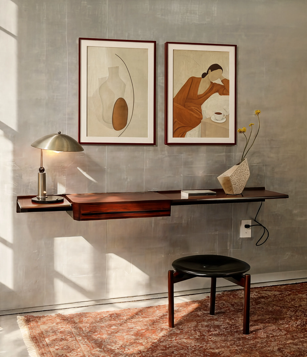 Set of 2 Minimalist Variation I + Figurative with Tea | Contemporary Abstract & Figurative Wall Art Prints 50 × 70 cm