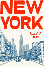 Set of 2 New York & Paris Illustrated Prints