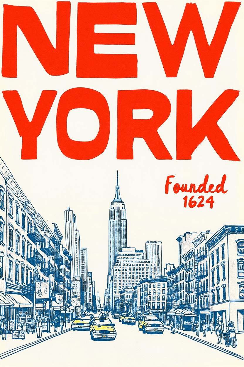 Set of 2 New York & Paris Illustrated Prints