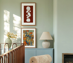Set of 2 Blue Paper-Cut Forms & Horses | Contemporary Abstract & Figurative Art Prints