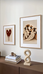 Set of 2 Contemporary Figurative Wall Art Prints – Elegant Together & Red Heart Character Gallery Set