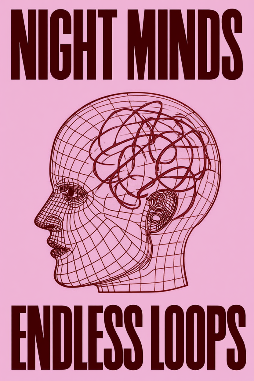 Night Minds Endless Loops Poster – Minimalist Contemporary Wall Art