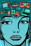 Kvinde Comic Con – Illustreret Popkultur Kunstprint