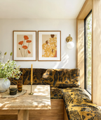 Set of 2 Terracotta Poppies & Veins of Grace | Contemporary Botanical & Figurative Wall Art