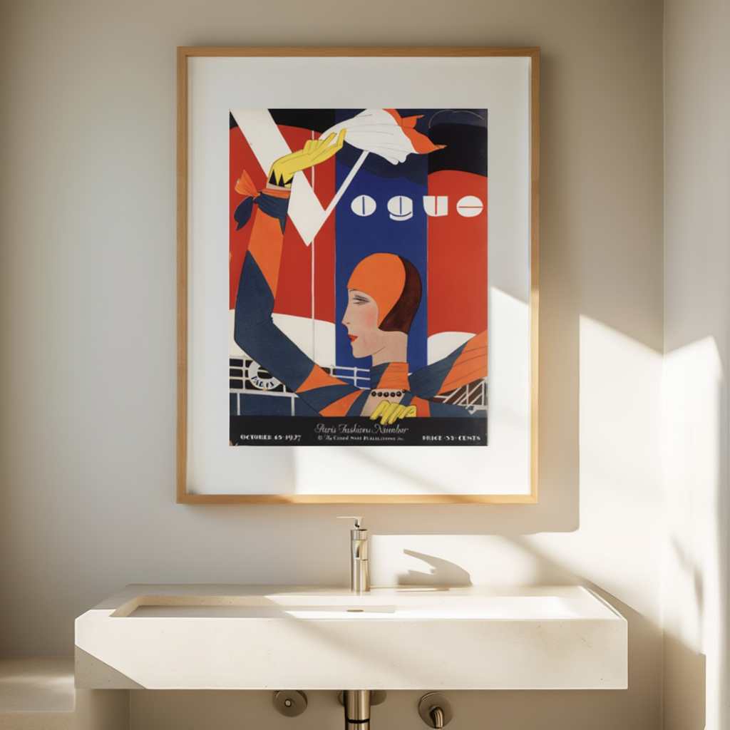 Vintage French Vogue Cover October 1927 – Fashion Illustration Print