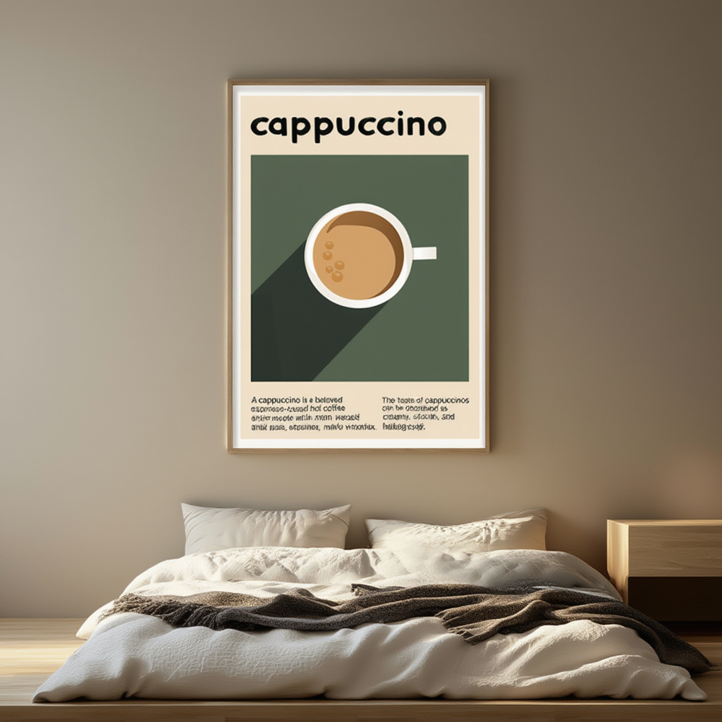 Cappuccino Glow – Coffee Art Print | Minimalist Wall Décor
