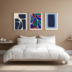 Set of 3 Scandinavian-Inspired Wall Art Prints – Nordic Blue - Hakyarts