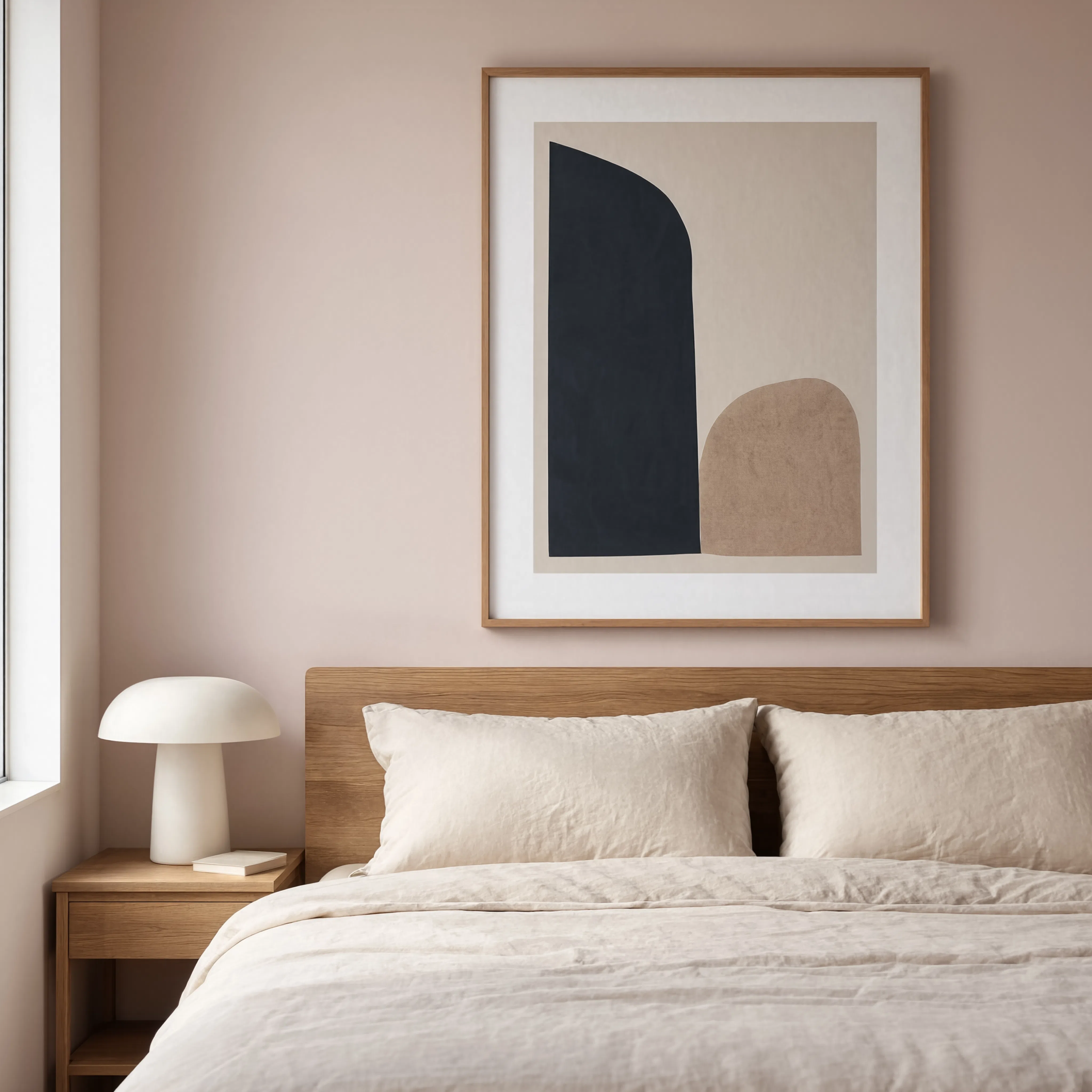 Monochrome Stone Beige Abstract Print | Minimalist Contemporary Wall Art Print