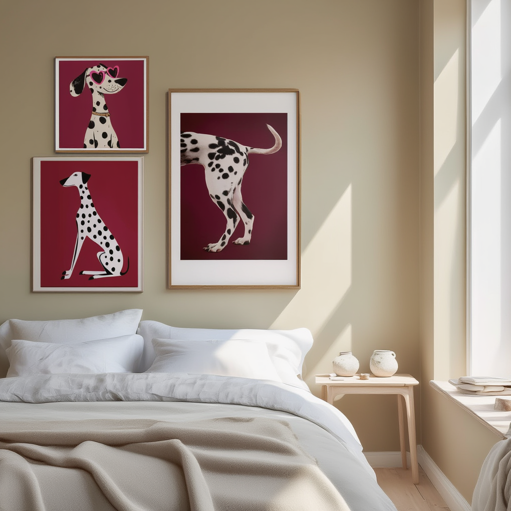 Set of 3 Dog Art Prints – Whimsical & Modern Wall Decor - Hakyarts