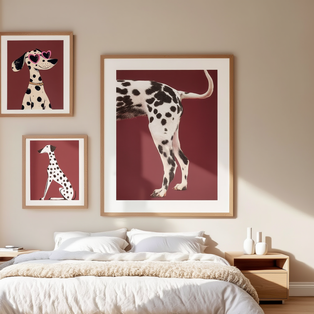Set of 3 Dog Art Prints – Whimsical & Modern Wall Decor - Hakyarts