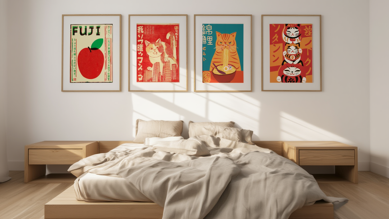 Japanese-Inspired – Set of 4 Wall Art Prints