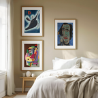 Set of 3 Poète espagnol, Pointy Black & The Piano Lesson – Surrealist, Abstract & Cubist Modern Art Prints - Hakyarts