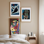 Set of 3 Poète espagnol, Pointy Black & The Piano Lesson – Surrealist, Abstract & Cubist Modern Art Prints - Hakyarts
