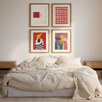 Set of 4 Abstract Dog Illustrative Art Prints – Modern & Whimsical Wall Decor - Hakyarts
