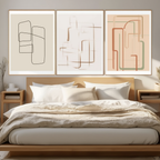 Minimalist Geometric Abstract – Set of 3 Modern Wall Art Prints - Hakyarts