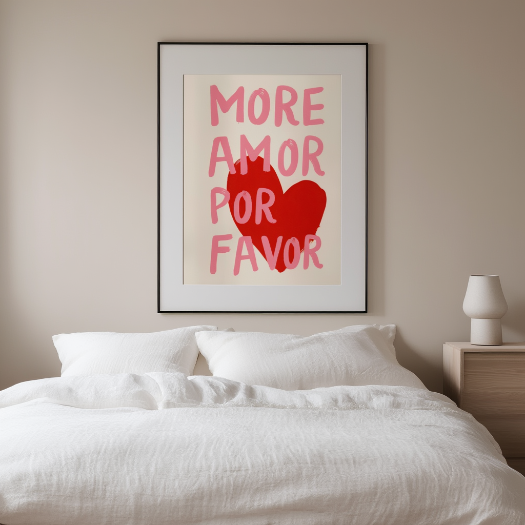 More Amor Por Favor – Minimalist Love Print - Hakyarts