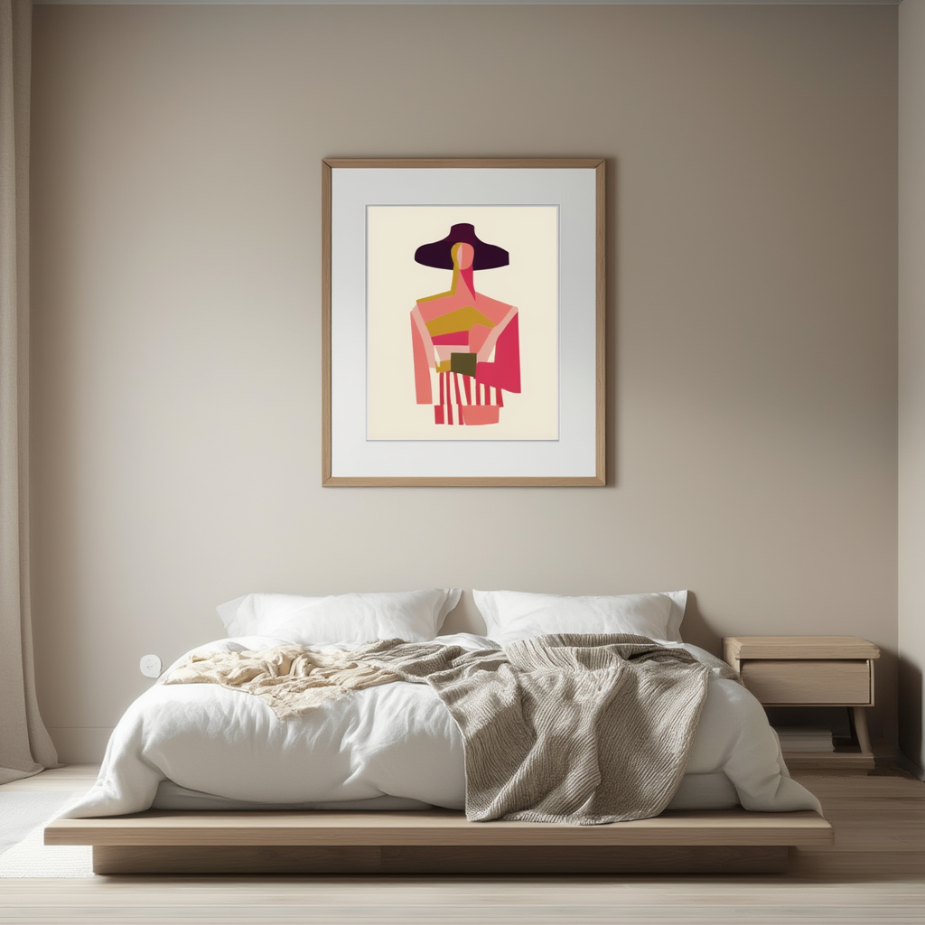 Fractured Grace – Modern Figurative Geometric Print