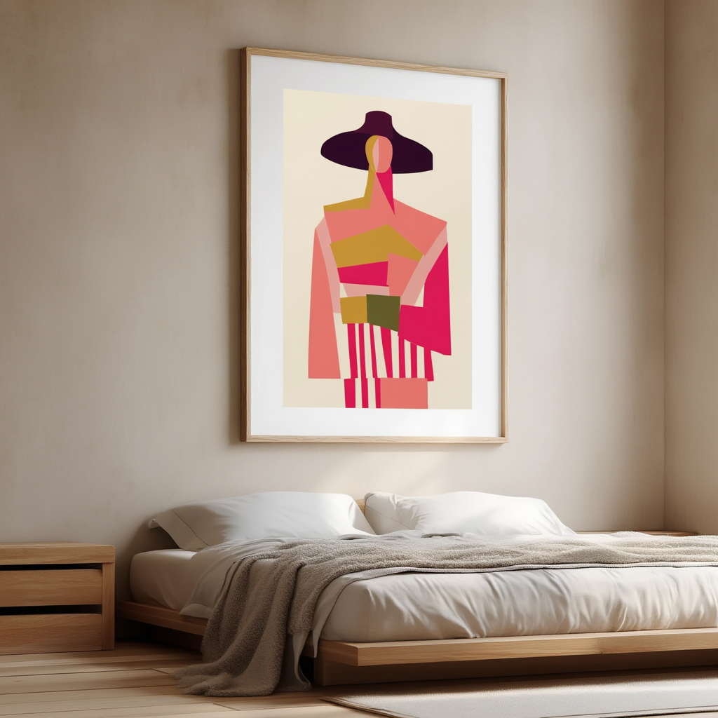 Fractured Grace – Modern Figurative Geometric Print