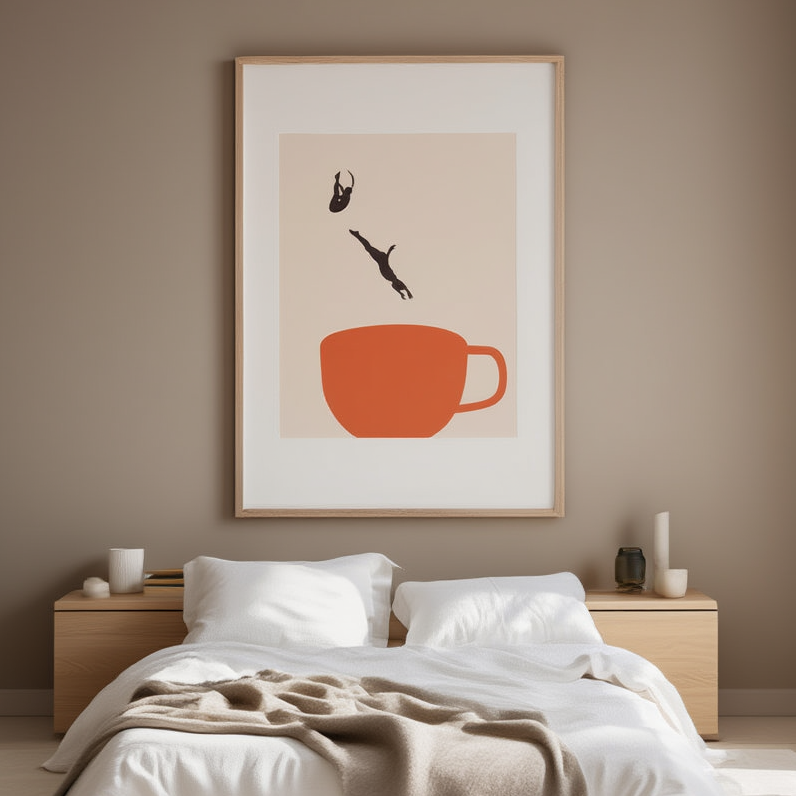 Coffee Dive – Minimalist Wall Art Print