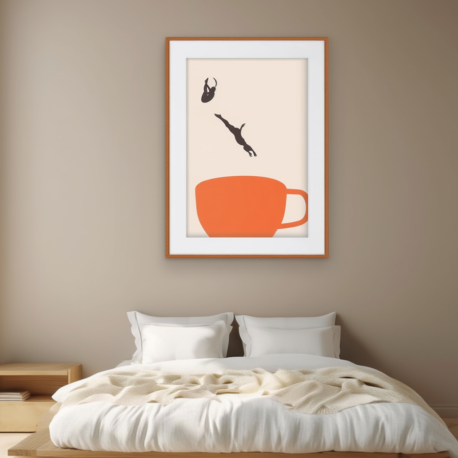 Coffee Dive – Minimalist Wall Art Print