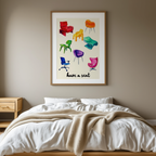 Have a Seat – Colorful Minimalist Chairs Poster Print