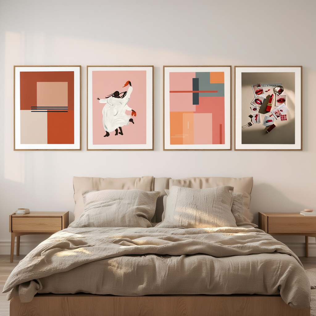 Set of 4 Girlhood Illustrative Art Prints – Whimsical & Nostalgic Wall Decor - Hakyarts