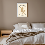 Hold On Cat – Minimalist Animal Illustration Art Print