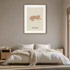 Not Today Cat – Minimalist Animal Illustration Art Print