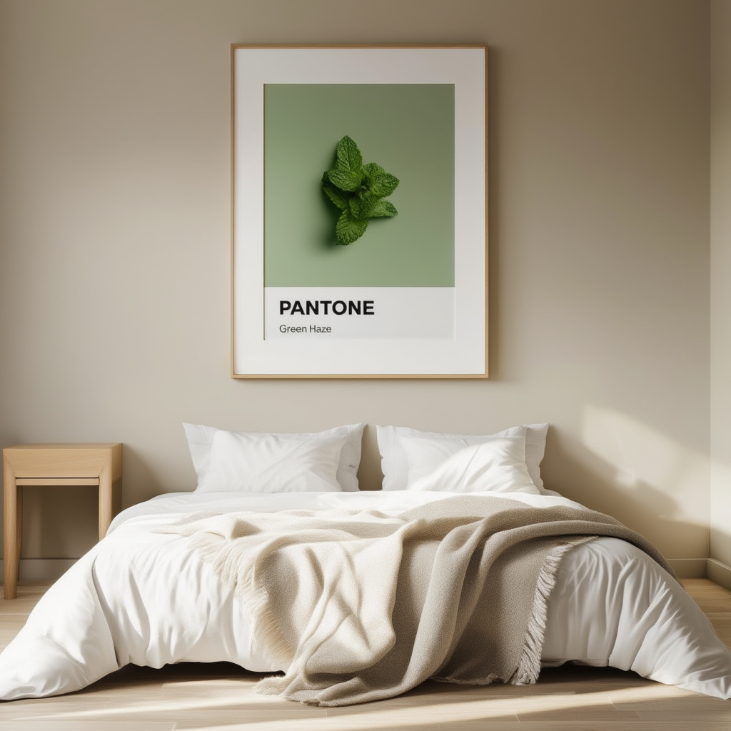 Pantone-Inspired Green Haze – Minimalist Color Art Print