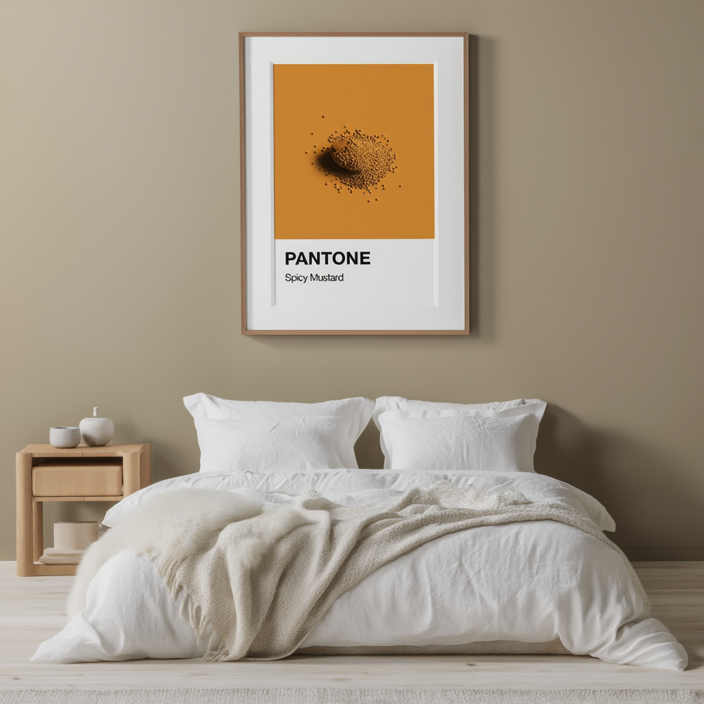 Pantone-Inspired Spicy Mustard – Minimalist Color Art Print