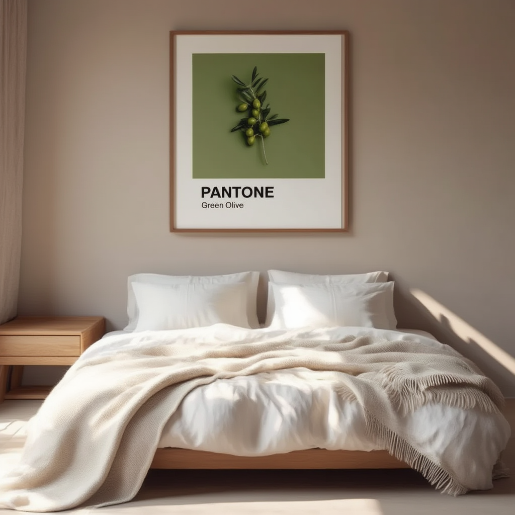 Pantone Inspired Green Olive – Minimalist Color Art Print