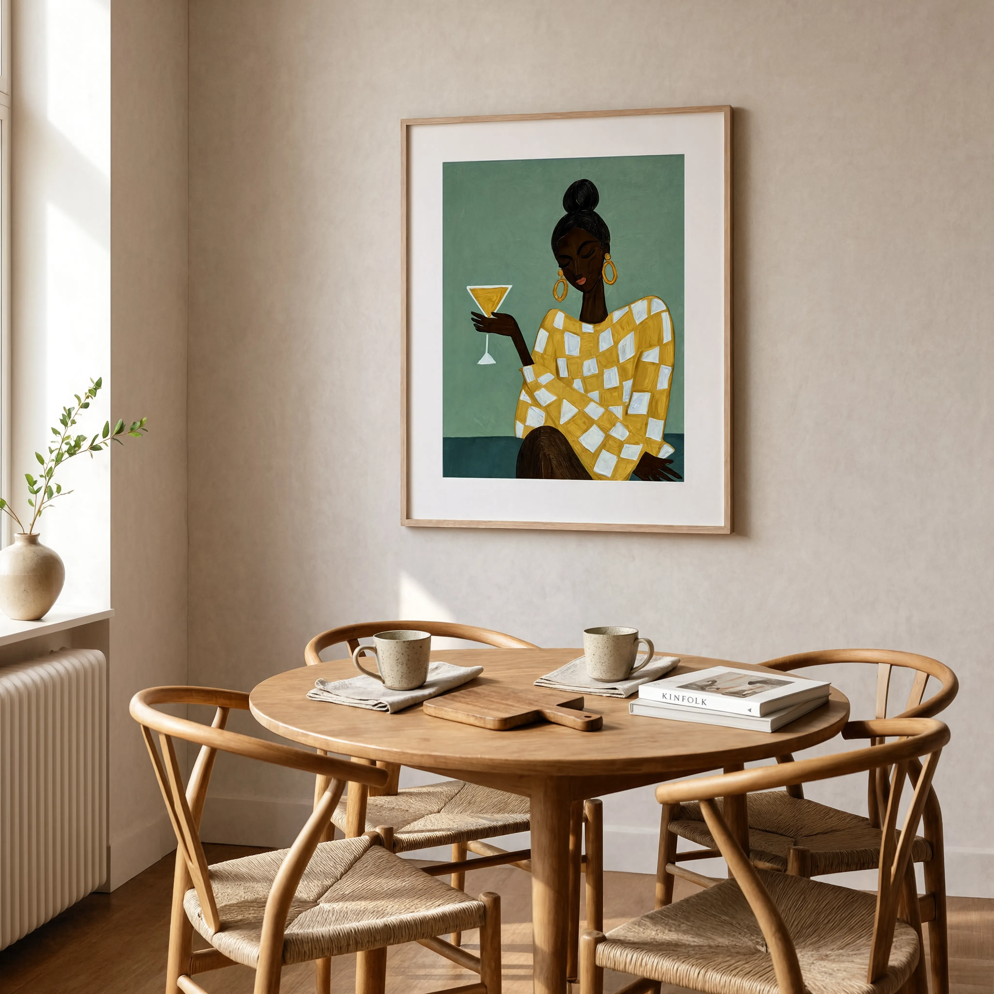 Elegant Woman with Martini Portrait Print