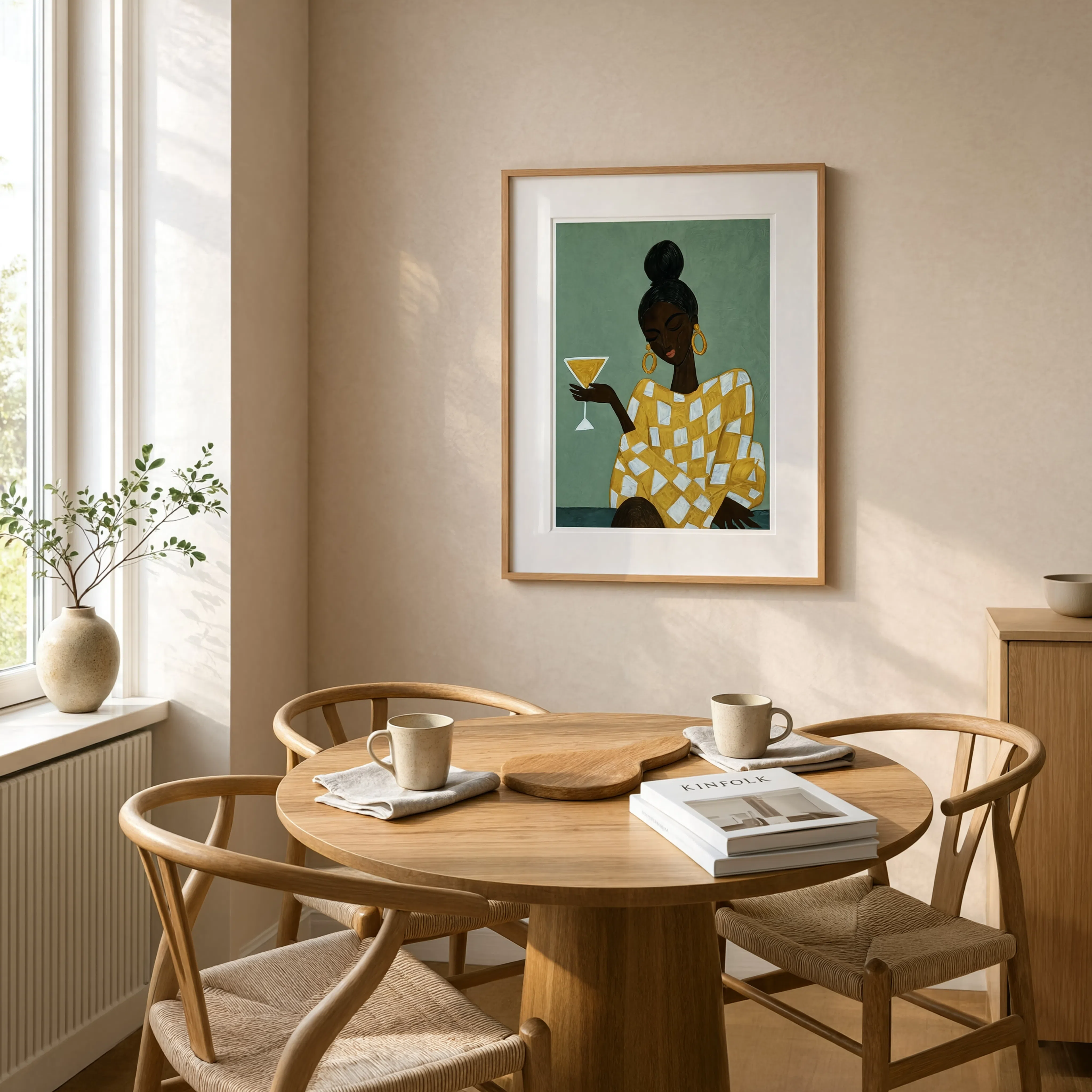 Elegant Woman with Martini Portrait Print