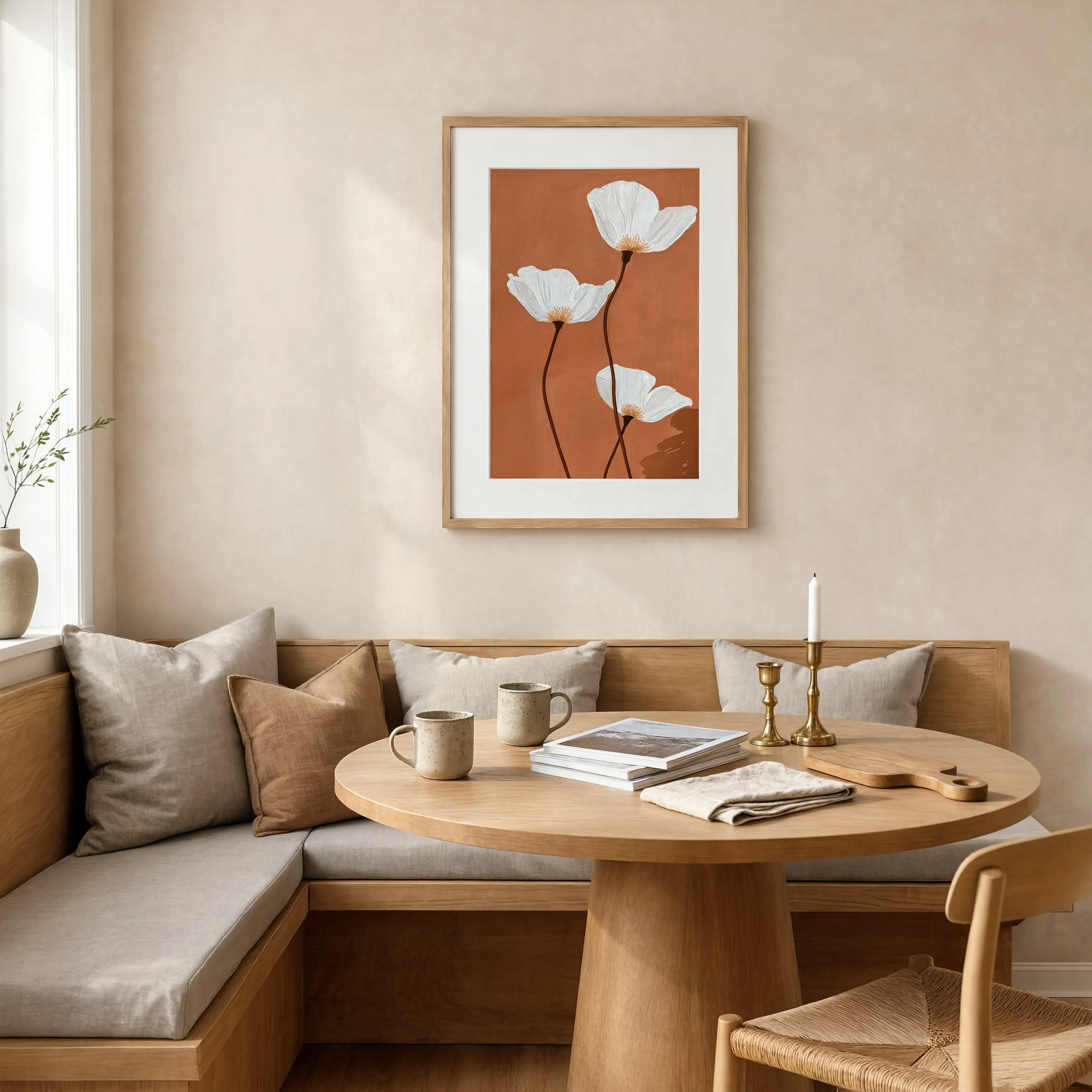 Terracotta Poppy | Contemporary Botanical Floral Art Print