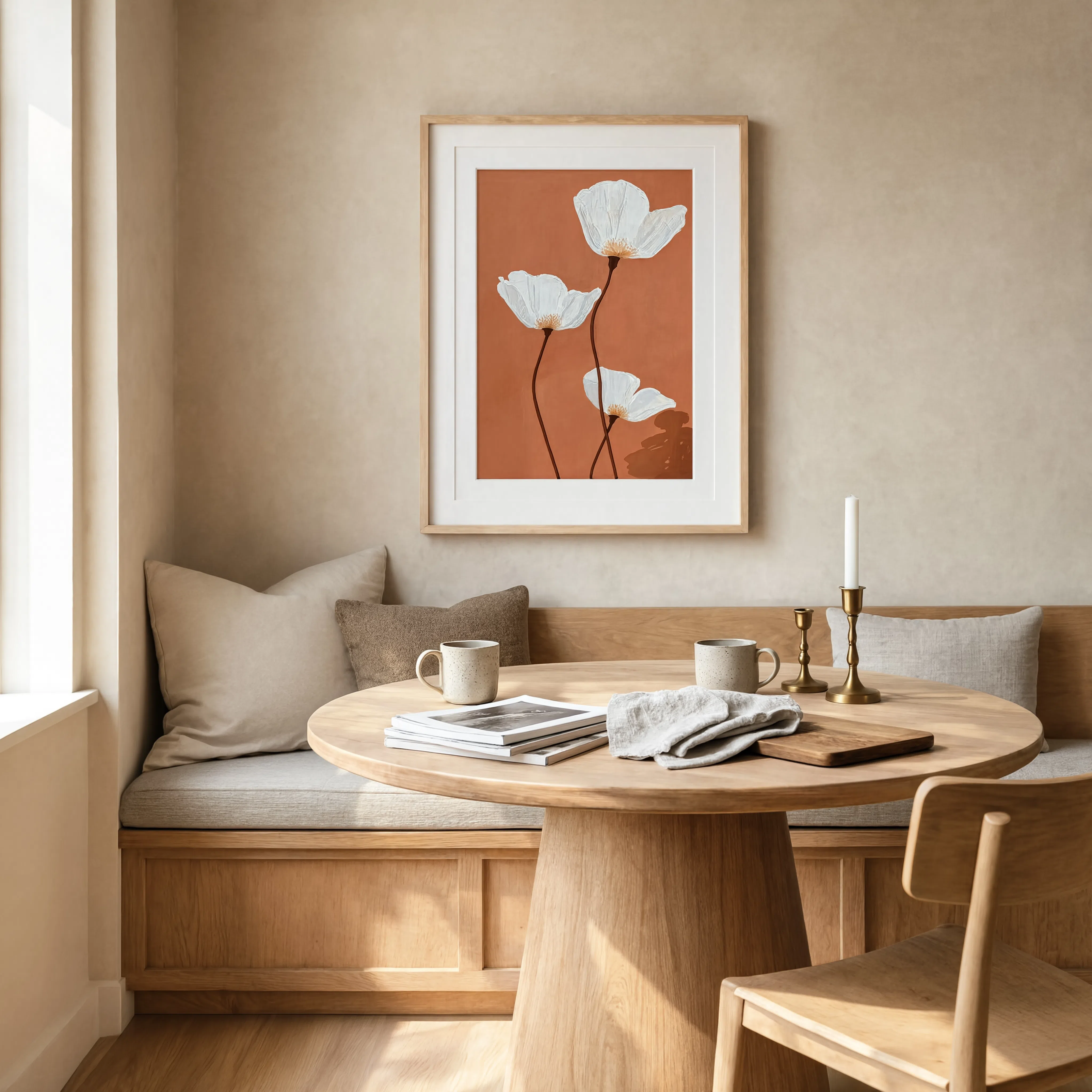Terracotta Poppy | Contemporary Botanical Floral Art Print