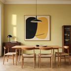 Monochrome Yellow Black Abstract Poster | Minimalist Contemporary Wall Art Print