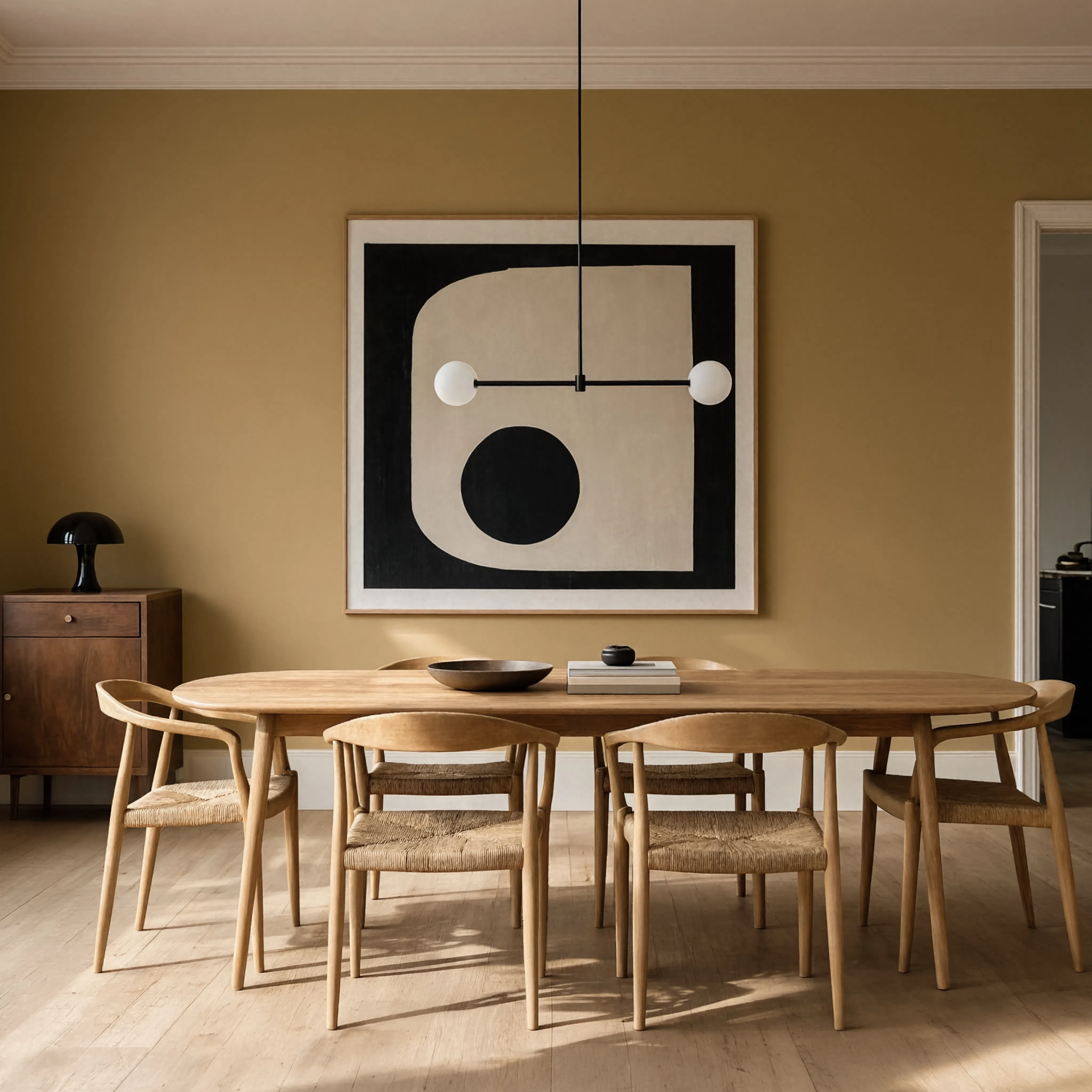 Monochrome Black Dot Abstract Poster | Minimalist Contemporary Wall Art Print