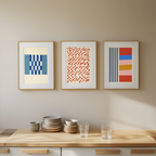 Set of 3 “Study in Lines and Angles” Prints – Geometric Modern Art - Hakyarts