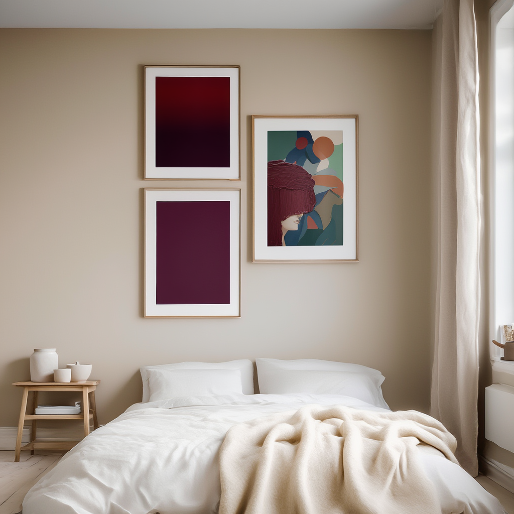 Set of 3 Red Undertones Art Prints – Bold & Contemporary Wall Decor - Hakyarts