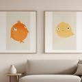 Set of 3 Round Animal Character Prints – Coordinated Animal Art Series