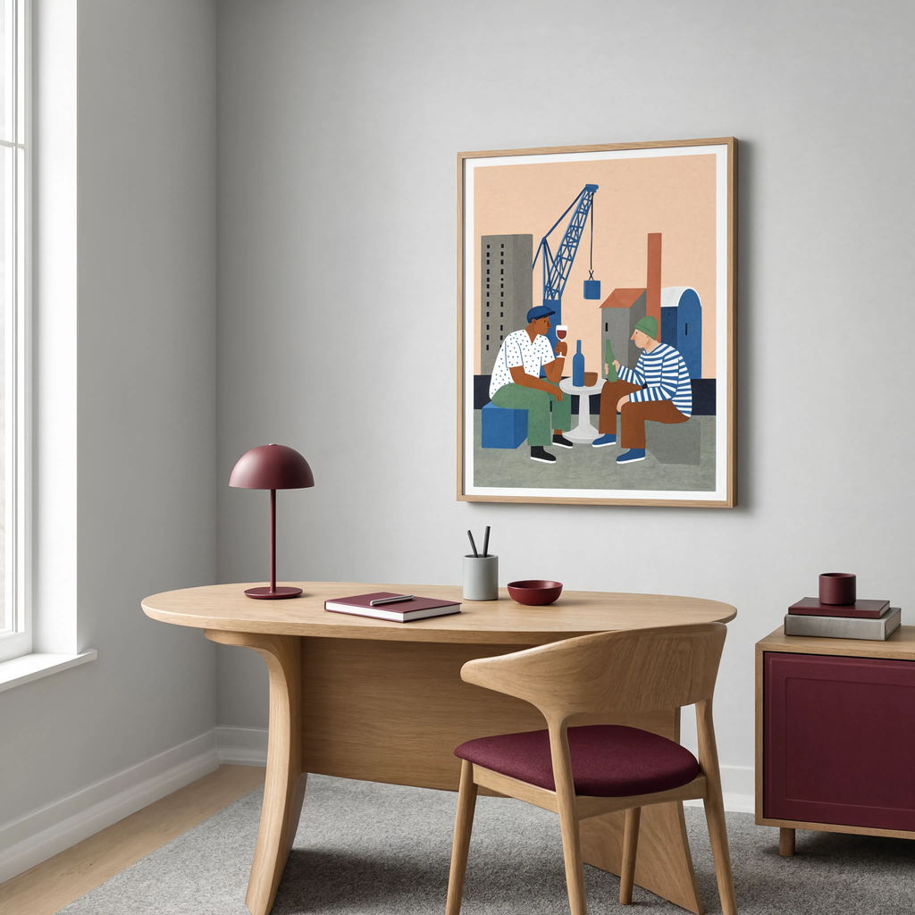 Workers Folk Variation | Vintage Folk Figurative Wall Art Print