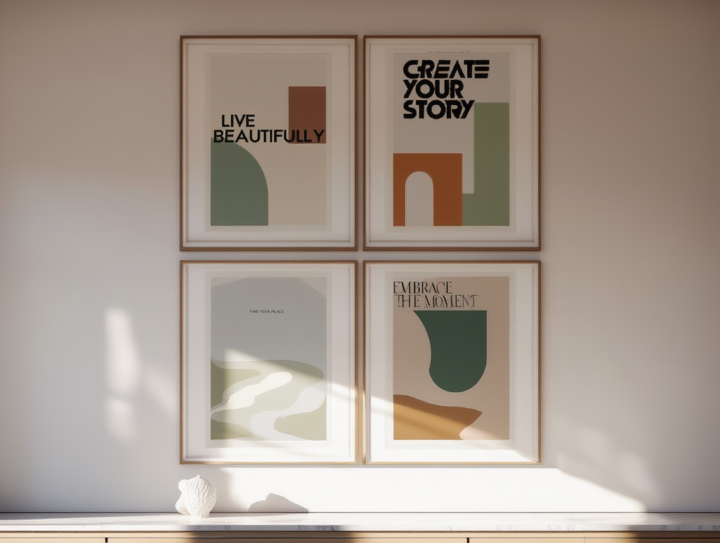 Everyday Affirmations – 4 Modern Typography Prints - Hakyarts