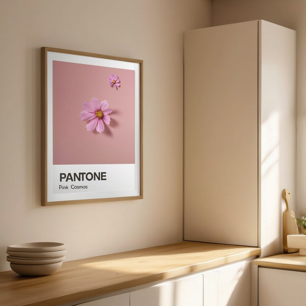 Pantone Inspired Pink Cosmos – Minimalist Color Art Print